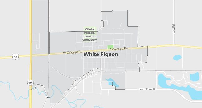 Map of White Pigeon, MI