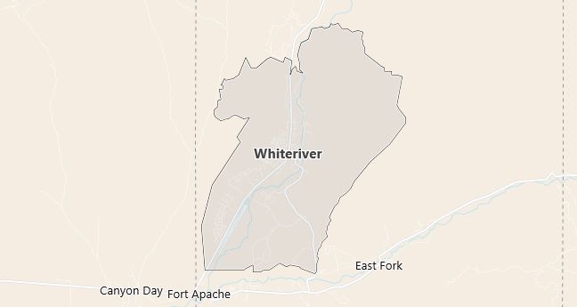 Map of Whiteriver, AZ