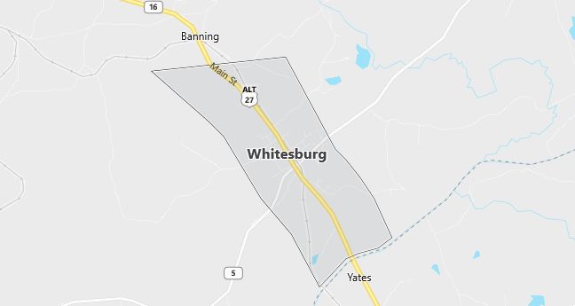 Map of Whitesburg, GA