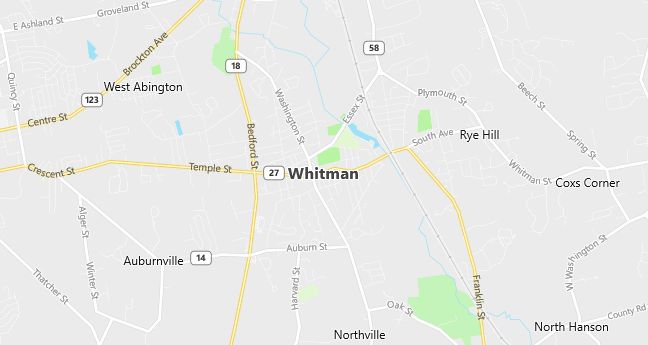 Map of Whitman, MA