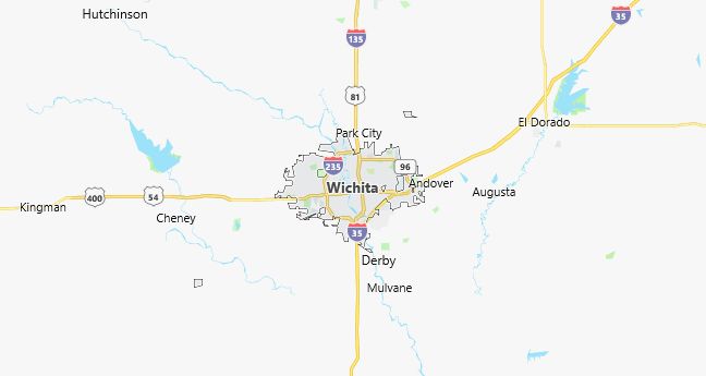 Map of Wichita, KS