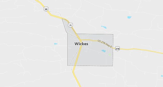 Map of Wickes, AR