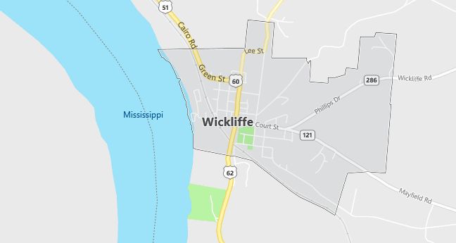 Map of Wickliffe, KY