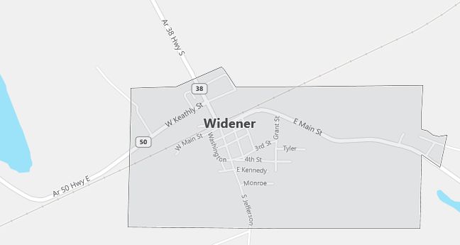 Map of Widener, AR