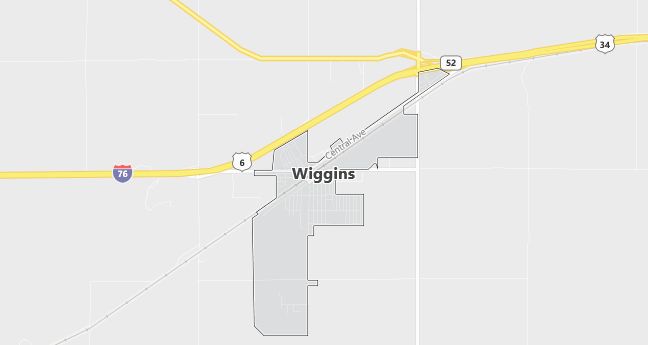 Map of Wiggins, CO