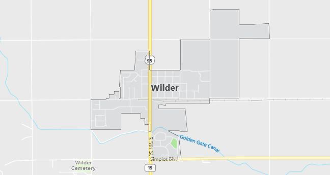 Map of Wilder, ID