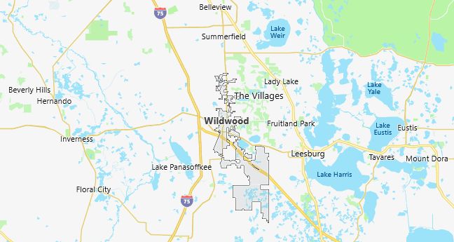 Map of Wildwood, FL