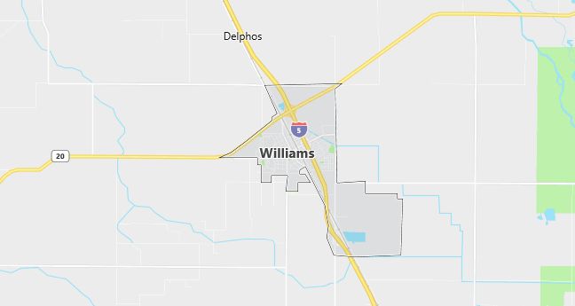 Map of Williams, CA