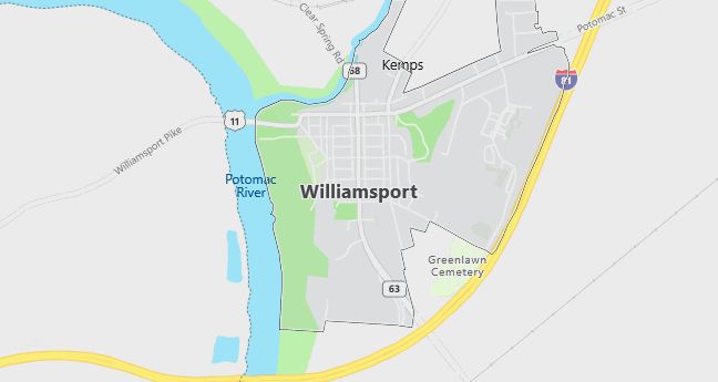 Map of Williamsport, MD