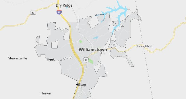 Map of Williamstown, KY