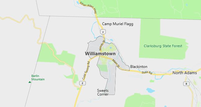 Map of Williamstown, MA