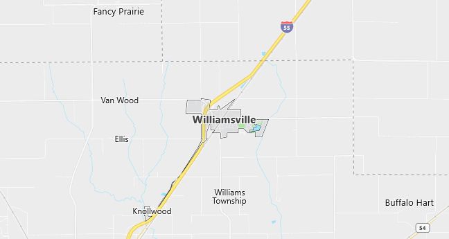 Map of Williamsville, IL