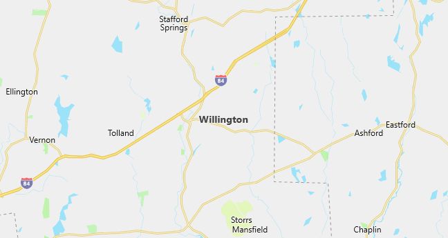 Map of Willington, CT