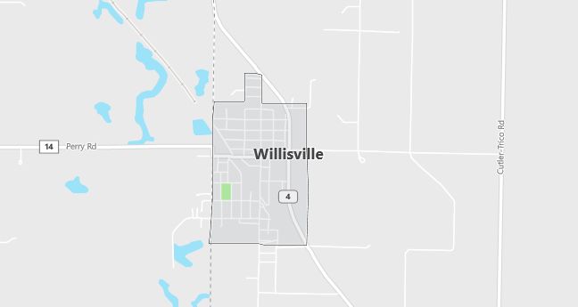 Map of Willisville, IL