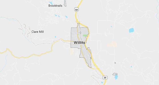 Map of Willits, CA