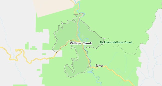 Map of Willow Creek, CA