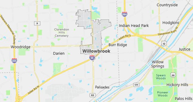 Map of Willowbrook, IL