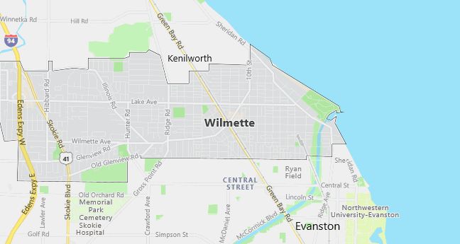 Map of Wilmette, IL