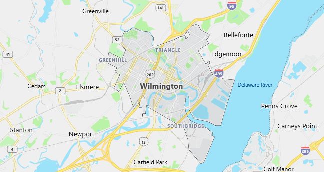 Map of Wilmington, DE