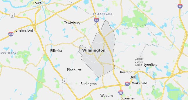 Map of Wilmington, MA