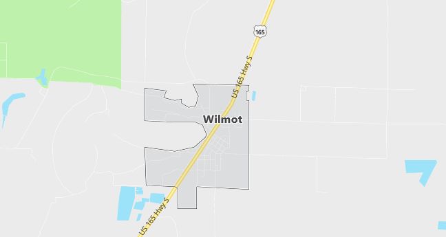 Map of Wilmot, AR