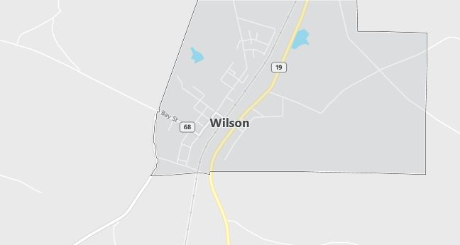 Map of Wilson, LA