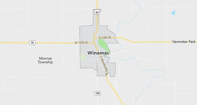 Map of Winamac, IN