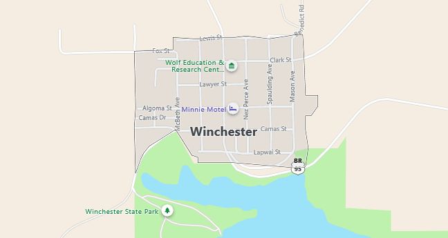 Map of Winchester, ID