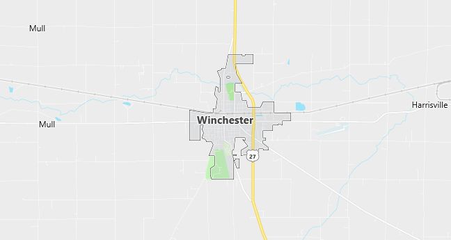 Map of Winchester, IN