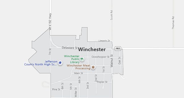 Map of Winchester, KS