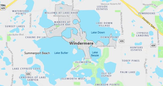 Map of Windermere, FL