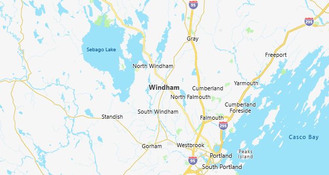 Map of Windham, ME