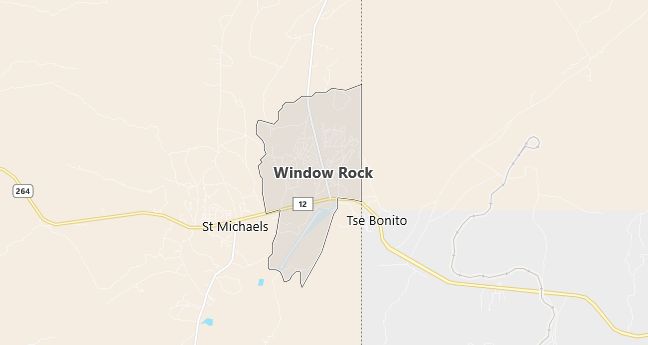 Map of Window Rock, AZ