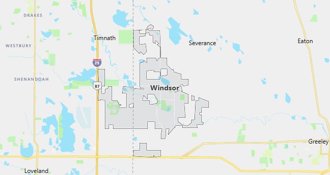 Map of Windsor, CO