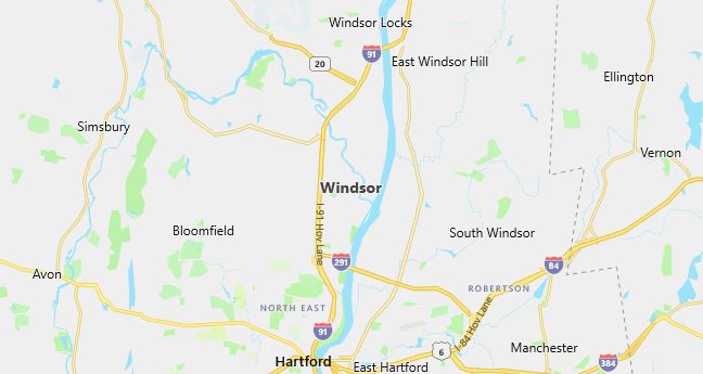 Map of Windsor, CT