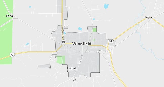 Map of Winnfield, LA