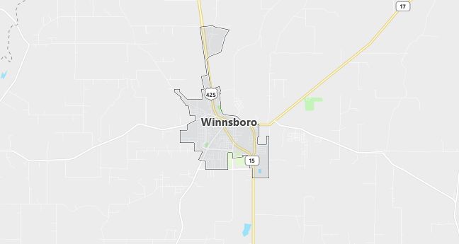 Map of Winnsboro, LA