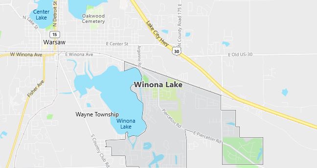 Map of Winona Lake, IN