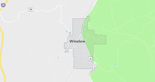 Map of Winslow, AR