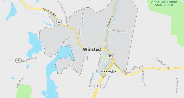 Map of Winsted, CT