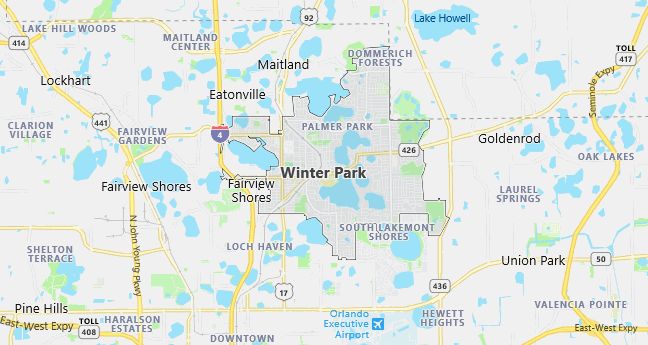 Map of Winter Park, FL