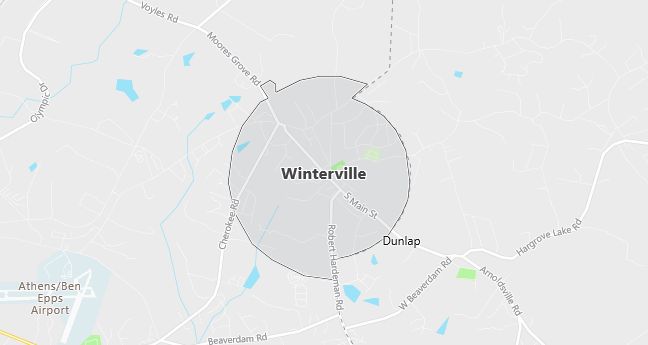 Map of Winterville, GA