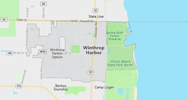 Map of Winthrop Harbor, IL