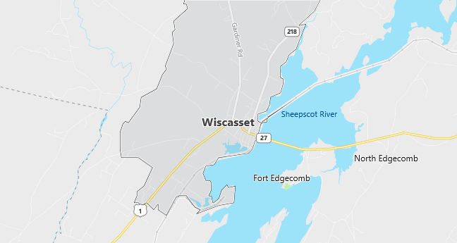 Map of Wiscasset, ME