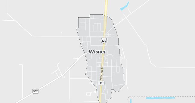 Map of Wisner, LA