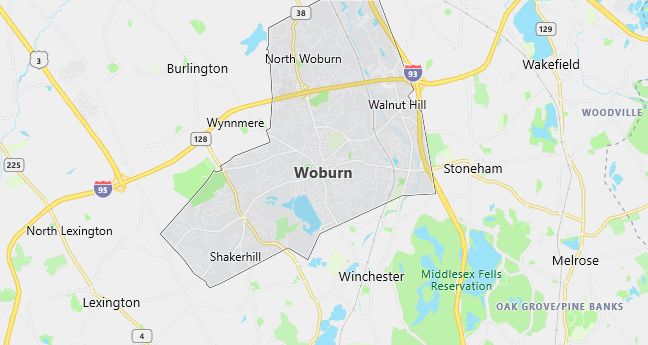 Map of Woburn, MA