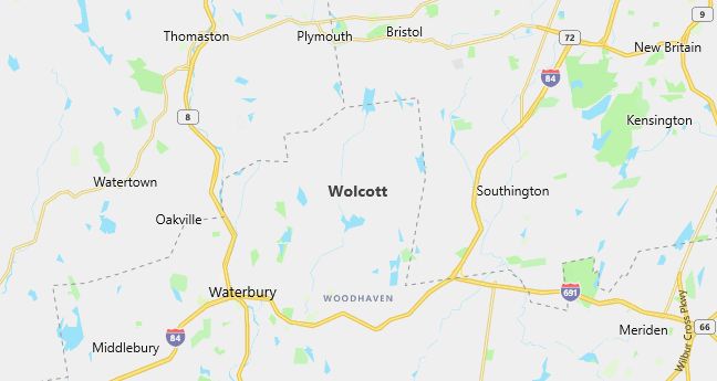 Map of Wolcott, CT