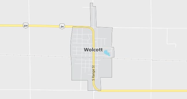 Map of Wolcott, IN