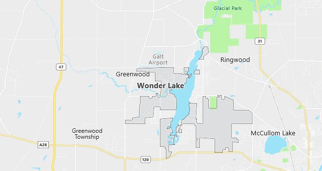 Map of Wonder Lake, IL