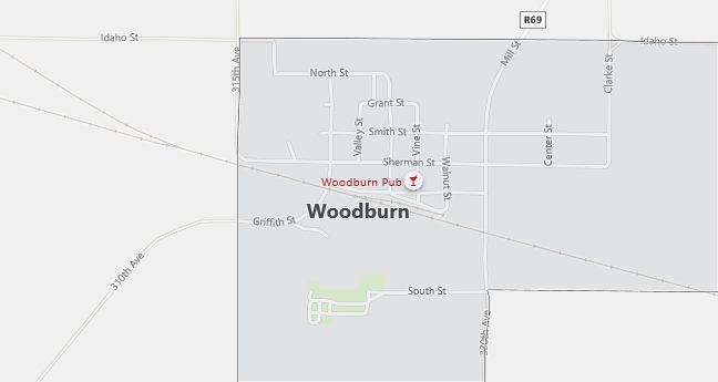 Map of Woodburn, IA